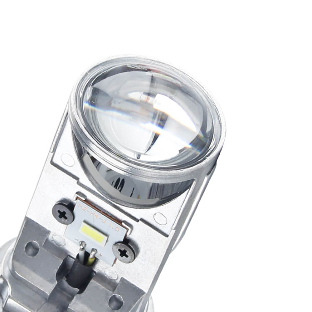 H4 trois couleurs LED Bulbe de phare avec mini-lentilles de projecteur JG-Y6