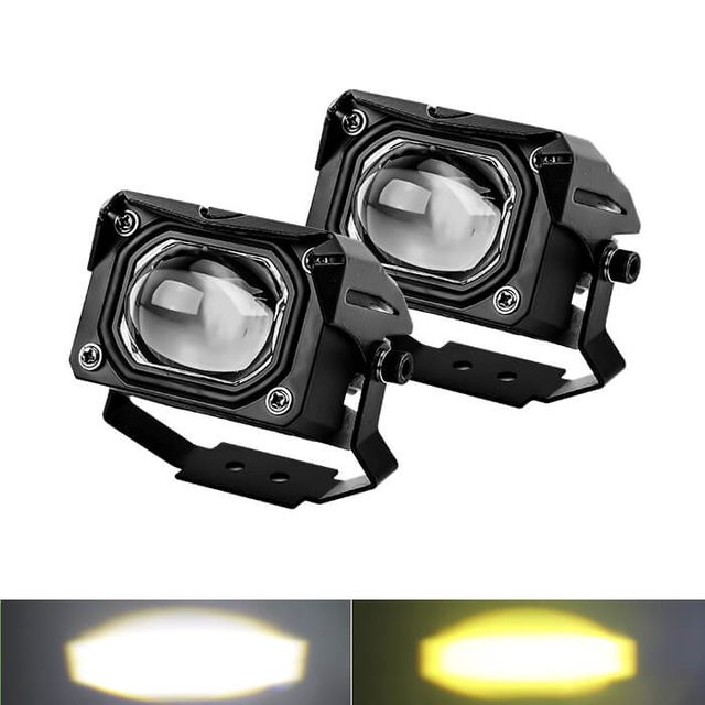 Motocycle Off Road Road externe Dual Color LED Driving Light avec Big Lens JG-993B